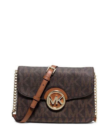 michael kors fulton signature flap gusset crossbody brown|MICHAEL Michael Kors Fulton Flap Gusset Crossbody.